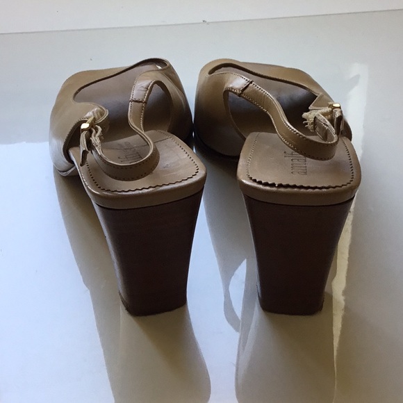 Amalfi open toe sling back in caramel, leather size 7 1/2M - Picture 3 of 6
